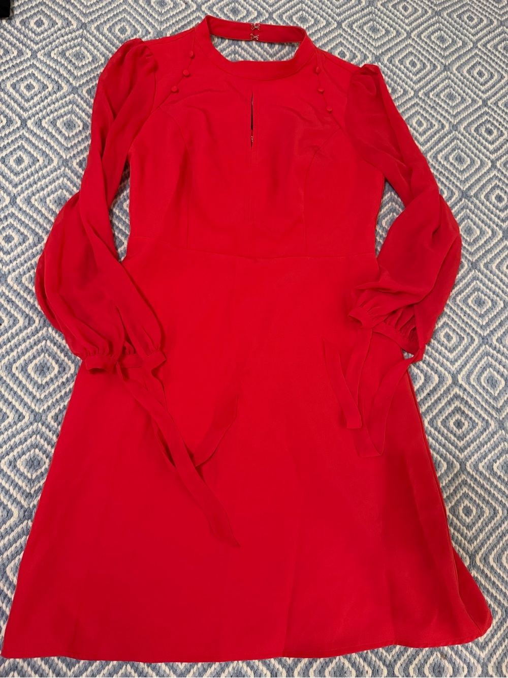 Nanette Lepore Red Long-Sleeve A-Line Dress